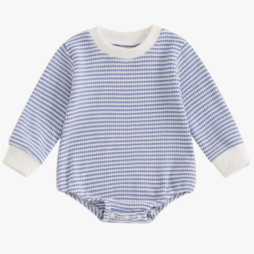 VISGOGO Unisex Baby Boy Girl Romper Waffle Newborn Infant Onesie Clothes Long Sleeve Bubble Oversized Romper Bodysuit Top