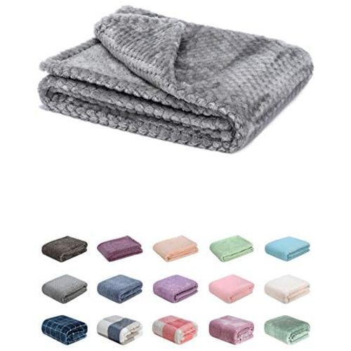 Fuzzy Blanket or Fluffy Blanket for Baby, Soft Warm Cozy Coral Fleece Toddler, Infant or Newborn Receiving Blanket for Crib, Stroller, Travel, Decorative (28Wx40L, XS-Flint Gray)