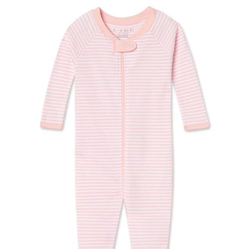 LAKE | Baby | Pima Cotton Pajamas | English Rose Stripe Baby Sleeper