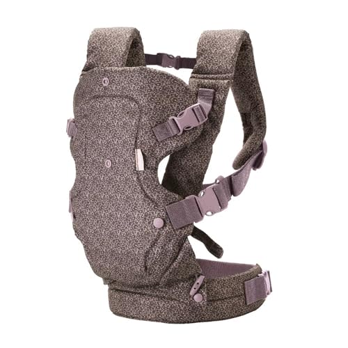 Infantino Flip Advanced 4-in-1 Carrier - Ergonomic, Convertible, face-in and face-Out Front and Back Carry for Newborns and Older Babies 8-32 lbs, Leopard