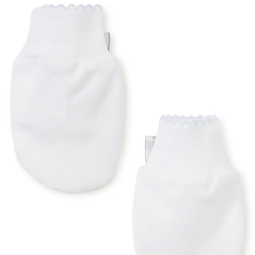 White/Blue Kissy Basics Mittens