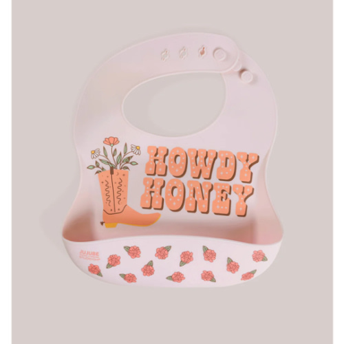 JuJuBe x Studio Oh! Food-Grade Silicone Bib - Bloomin' Boot