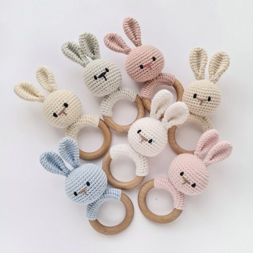 My First Bunny Rattle - Etsy - colour Blue