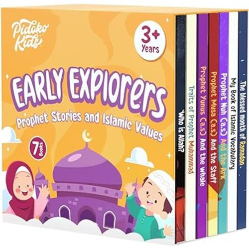 Amazon.com: Pidoko Kids Islamic Books for Children - Set of 7 - Prophet Stories, Ramadan, Islamic Vocabulary and More - for 3+ Year Olds : Books