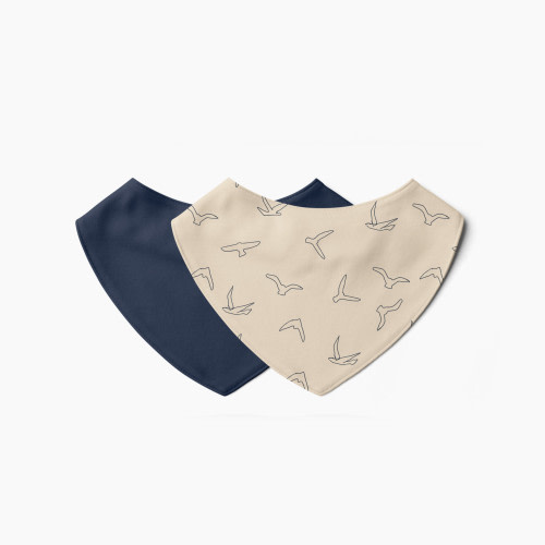 Goumi Kids x Babylist Bamboo & Organic Cotton Bandana Bibs (2 Pack) - Sky + Sparrows