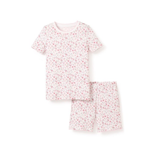 Floral Fitted Two-Piece Cotton Blend Short Pajamas