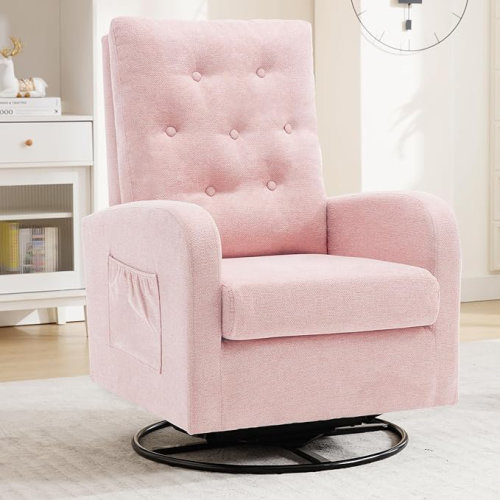 Ebern Designs Tahliyah Upholstered Swvel Roker Glier Nursry Chir with High Back & Reviews | Wayfair