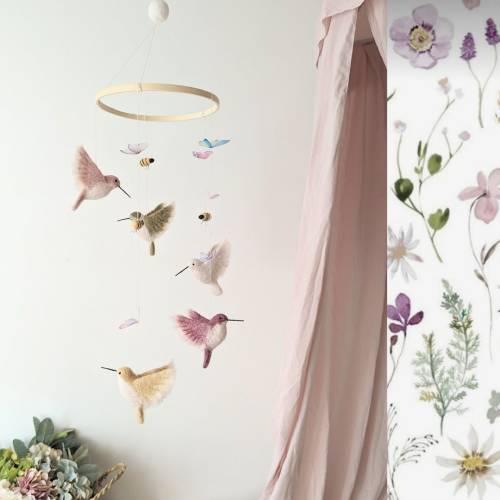 Baby mobile, Bird mobile for baby, Crib mobile, Baby shower gift, Tropical baby mobile, Hummingbird mobile, Mobile, Hummingbird nursery