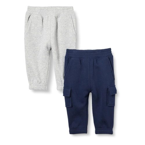 Amazon Essentials Baby Boys' Cargo Joggers, Pack of 2