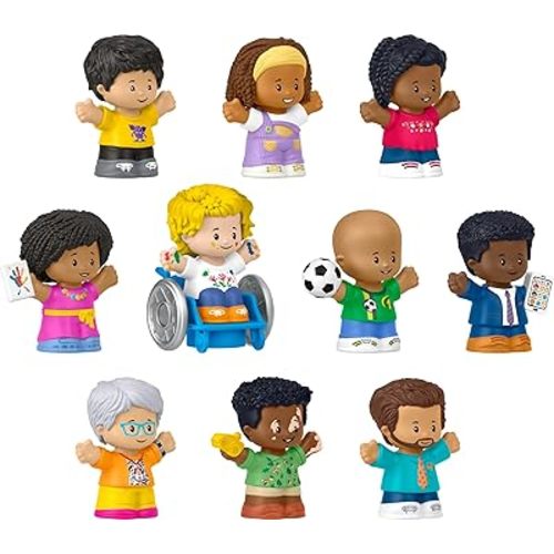 Fisher-Price Little People Toddler Toys Classroom Figures 10-Piece Set for Preschool Pretend Play for Kids Ages 1+ Years