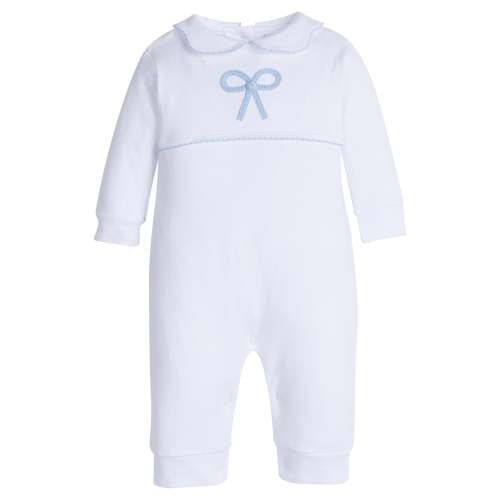 Crochet Playsuit- Blue Bow