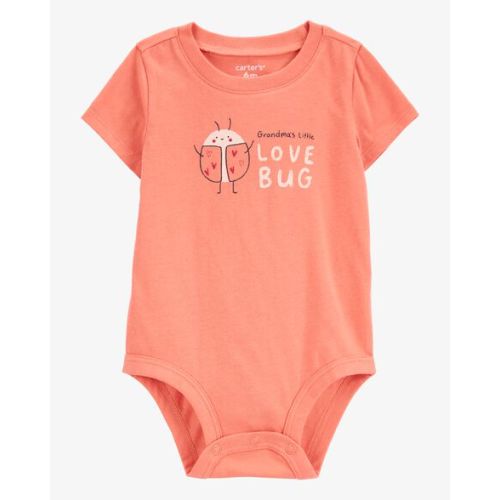 Baby Grandma's Little Love Bug Short-Sleeve Bodysuit - Peach - Carter's | Carter's