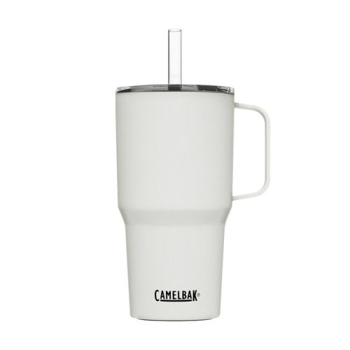 Horizon 24oz Tall Straw Mug, Insulated Stainless Steel - White