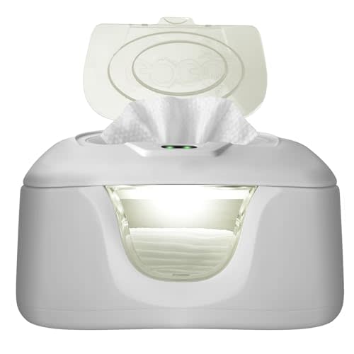 GOGO Pure Baby Wet Wipe Warmer and Wet Wipe Dispenser, Advanced Features - 4 Bright Auto Off LED Ample Lights for Nighttime Changes, Dual Heat for Baby's Comfort, Improved Design and Only at Amazon