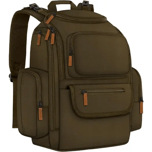 Mancro Diaper Bag Backpack, Large Multifunction Baby Backpack for Travel with Stroller Strap and 2 Insulated Pockets, Diaper Baby Bag for Mom, Dark Green