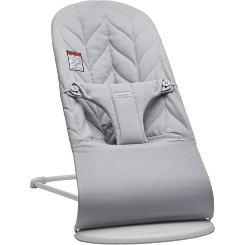 BabyBjörn Bouncer Bliss, Cotton, Petal Quilt, Light Gray