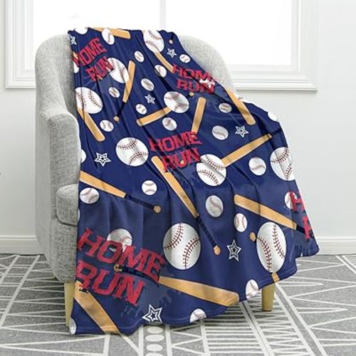 Jekeno Baseball Blanket Gifts for Boys and Adults, Soft Fleece Flannel Sport Throw for Kids Boys Girls Aged 5-12, Unique Baseballs Gifts Ideas for Baseball Lovers