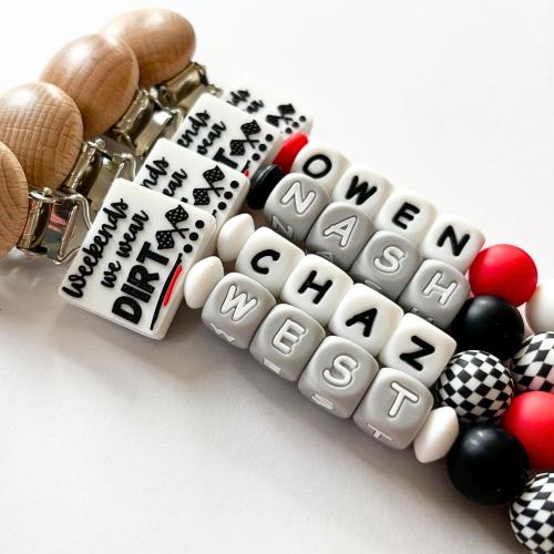 Motocross Personalized Pacifier Clip • Dirt Bike Baby Shower Newborn Gift