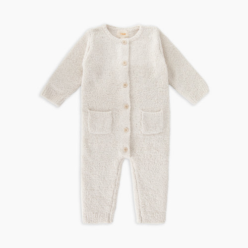 7AM Enfant Long Sleeved Romper - Ecru, 3-6 M