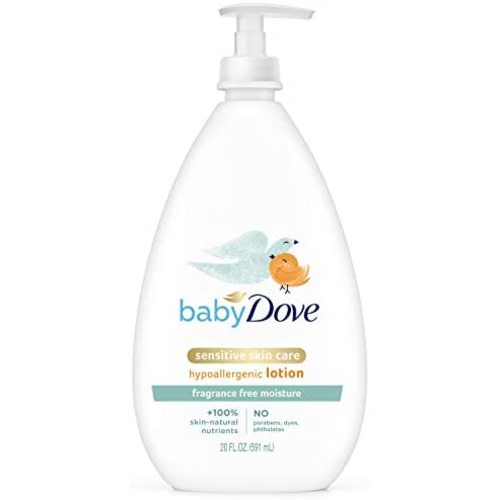 Baby Dove Face and Body Lotion for Sensitive Skin Sensitive Moisture Fragrance-Free Baby Lotion 20 oz