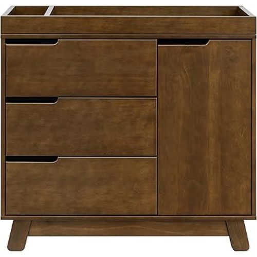 Babyletto Hudson 3-Drawer Changer Dresser with Removable Changing Tray in Natural Walnut, Greenguard Gold Certified