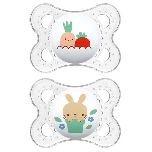 MAM Clear Pacifier, 0-6 Months, Unisex, 2 Pack