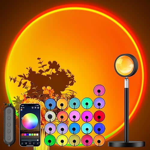 Sunset Lamp Projector with APP and Button Control, Multicolor Changing Projection Light Sunlight Lamp for Bedroom, Photography, Party, Tiktok Live, Room Decor