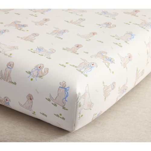 Puppy Organic Crib Fitted Sheet