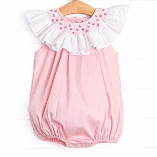Porcelain Petals Smocked Bubble, Pink – Stitchy Fish