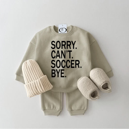 SORRY CAN&#x27;T SOCCER BYE Baby Sweatsuit 2-piece Set