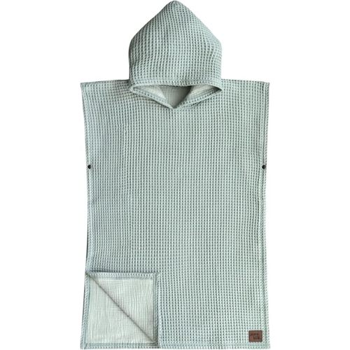 Jade&Kai Hooded Towel for Babies + Toddlers | Snaps into a Poncho | Organic Cotton Waffle | Lighweight and Absorbent | Bath, Beach, and Pool | Multiple Colors (Small (0-3 Yrs), June Breeze)