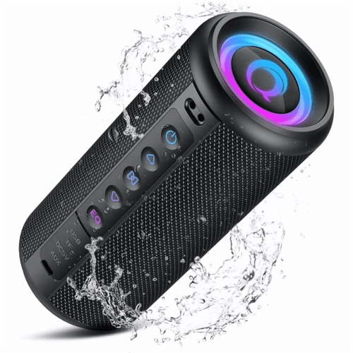 Portable Bluetooth Speaker, Bluetooth 5.4 Wireless Speaker, IPX7 Waterproof Outdoor Speaker with RGB Party Lights, 20W Stereo Sound, 20H Playtime, TWS Pairing for Camping, Beach, Home Party