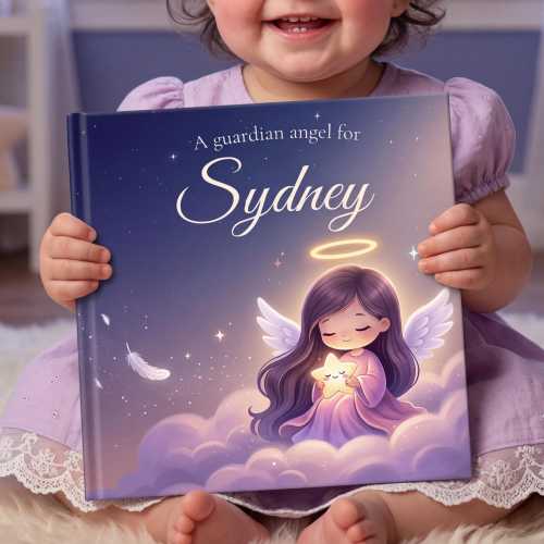 Personalized Guardian Angel Book for Girls, Custom Angel Story with Name, Baptism Christening Gift, Faith Bedtime Story, Naming Day Keepsake