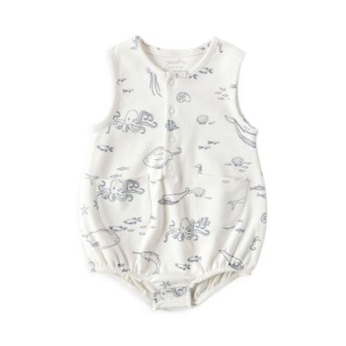 Unisex Life Aquatic Henley Romper - Baby