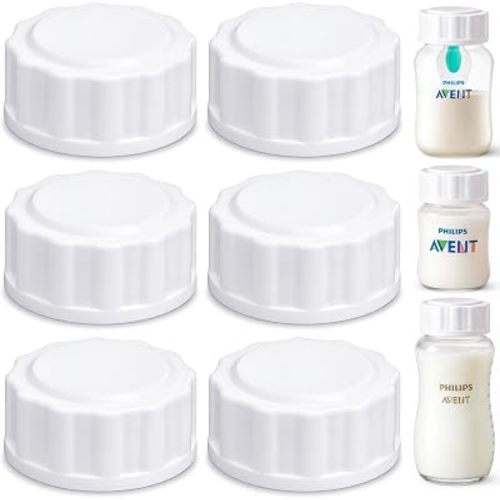 CHUBBIEE Reusable Storage/Travel Caps Compatible with Philips Avent Natural & Anti-Colic Baby Bottles, Leak-Proof Lids for Formula Shaking, Fridge Storage, Microwave Safe, BPA-Free, 6-Pack