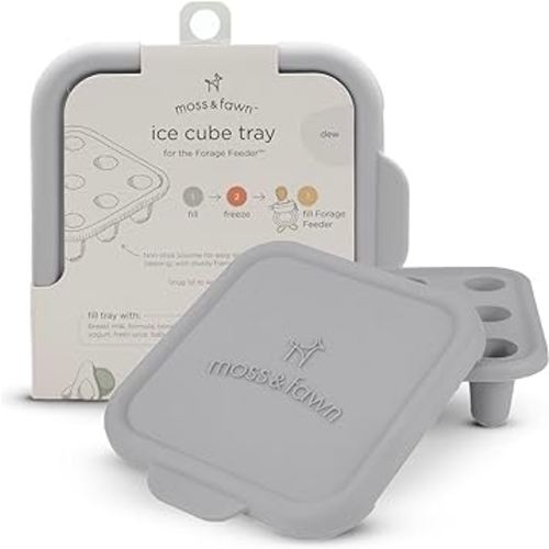 Ice Cube Tray, Forage Feeder Freezer Mold for Breast Milk, Formula, Bone Broth, Purees, and Baby Food - Dew