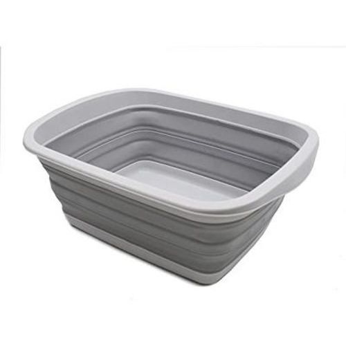 Sammart 10l (2.6 Gallon) Collapsible Tub-foldable Dish Tub, Grey
