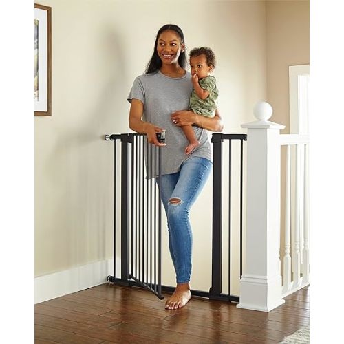 Cumbor 36" Extra Tall Baby Gate for Dogs and Kids with Wide 2-Way Door, 29.7"-40.6" Width, and Auto Close Personal Safety for Babies and Pets, Fits Doorways, Stairs, and Entryways - Black - 29.7-40.6"W x 36"H