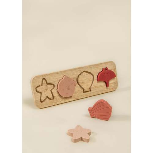 Silicone Puzzle on Wooden Plate - Ocean