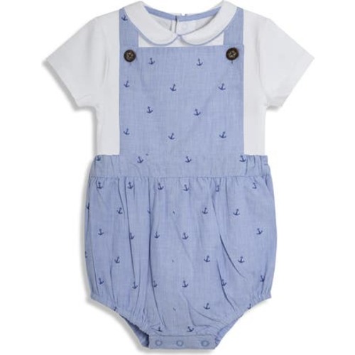 Bodysuit & Anchor Print Overalls, 0-3M