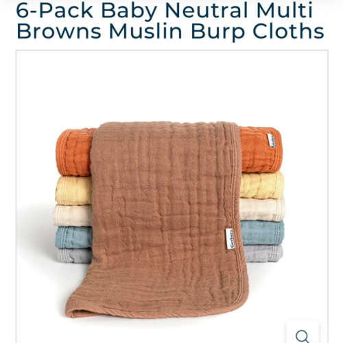 6-Pack Baby Neutral Multi Browns Muslin Burp Cloths – Gerber Childrenswear