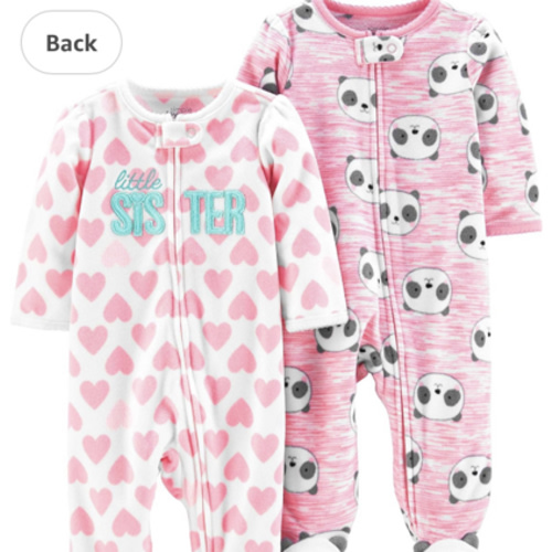 Simple Joys by Carter's Baby Girls' Fleece Footed Sleep and Play, Pack of 2