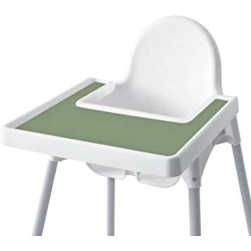 High Chair Placemat for IKEA Antilop Baby High Chair, Silicone Placemats, High Chair Tray Finger Foods Placemat for Boys and Girls, Babies, Toddlers (Sage)