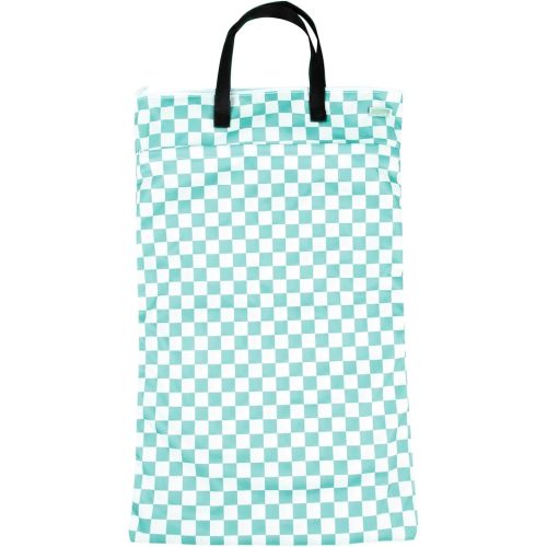 wegreeco Reusable Hanging Wet Dry Cloth Diaper Bag (Checkerboard Mint Green)