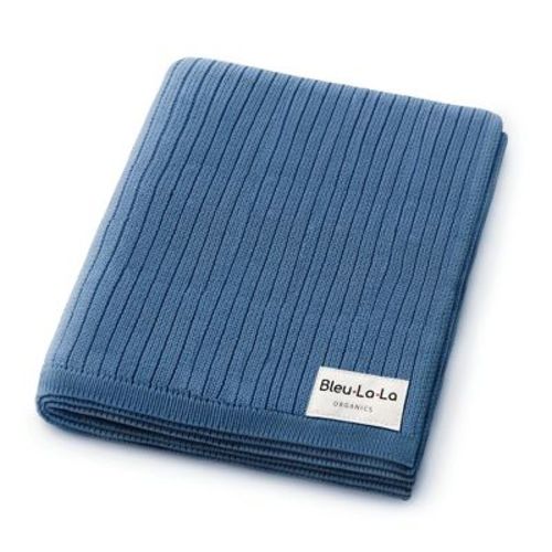 Bleu La La , 100% Luxury Organic Cotton Ribbed Baby Swaddle Blanket for Newborn and Infant Boys and Girls