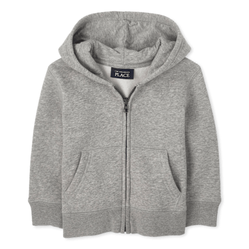 Baby and Toddler Fleece Zip Up Hoodie - Gray
