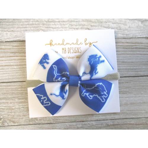 Detroit Lions Baby Bow, Detroit Lions Headband