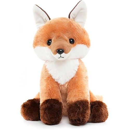 WEIGEDU Cute Red Fox Stuffed Animal Plush Toy with Big Soft Tail for Kids Boys Girls Birthday Bedtime Gift, 13 inches