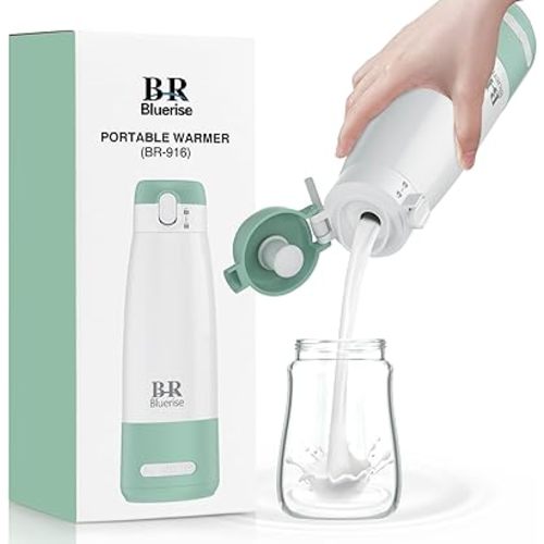 Portable Milk Warmer for Travel – Dual Heating Modes for Breast Milk & Water, Portable Bottle Warmer with Fast Heating & Long Battery Life, 12 oz Large Capacity to Meet Your One-Day Needs
