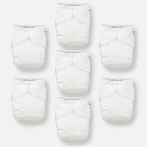 Winter White - 7 Pack Cloth Diapers